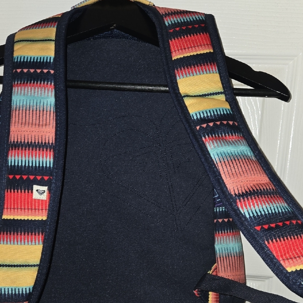 Roxy Multicolor Striped Backpack - Navy, Yellow, … - image 5